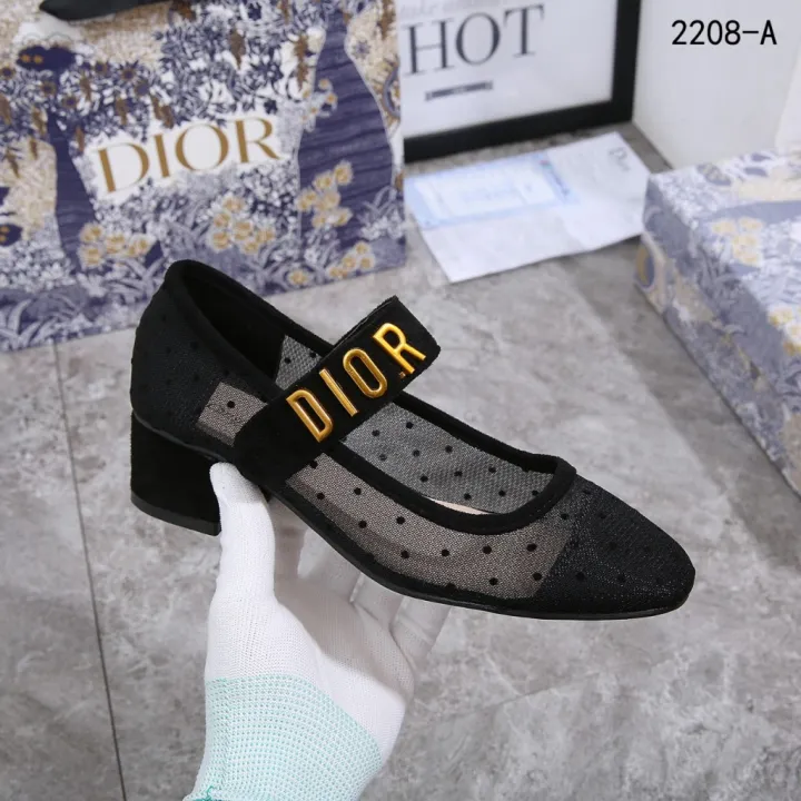 dior heels polka dot