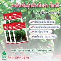 เมล็ดพันธุ์พริกมันดำ นิลณี ตรา ใบไม้ ขนาด 3 กรัมต่อซอง จำนวน 5 ซอง จาก ไดนามิคพันธุ์พืช Hot Pepper seeds (Nillanee)  3 grams x 5 sachets from Dynamic Seeds