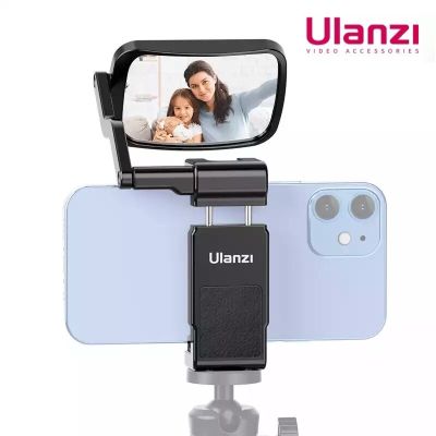 Ulanzi ST-30 Smartphone Clip Selfie Mirror Kit 360 Adjustable Phone Mount Vlog Livestream Bracket with Cold Shoe for Mic / Light