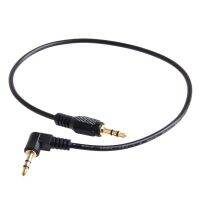 AUX 3.5mm Stereo ผู้ ผู้ สายยาว 30ซม. หัวงอ 1ด้าน 3.5MM Male To Male 90 Degree Right Angled Aux Audio Cable Line