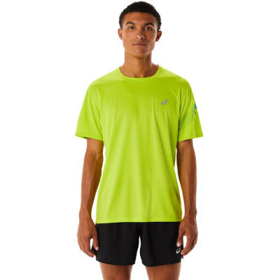 ASICS :  ICON SS TOP MEN RUNNING เสื้อ ผู้ชาย เสื้อ เสื้อคอกลม ของแท้  LIME ZEST/CILANTRO