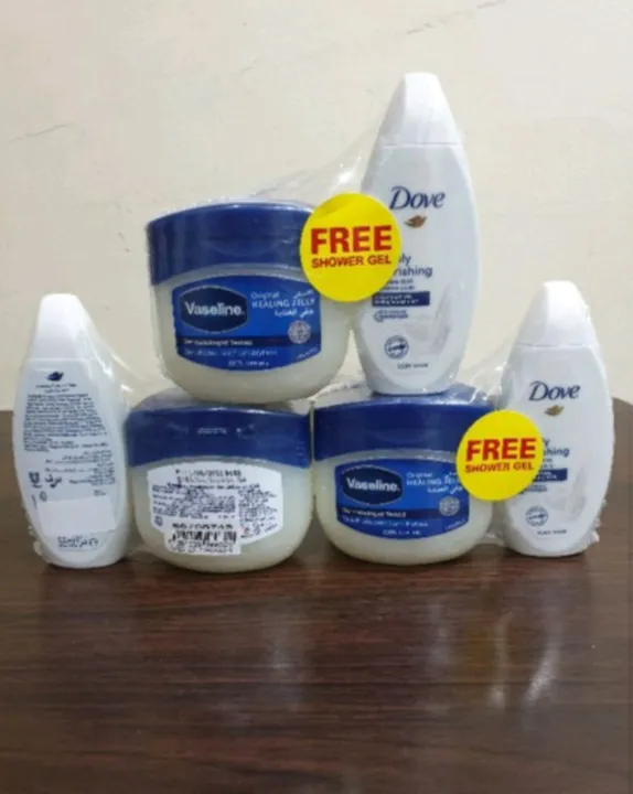 Vaseline Original Healing Jely 100ml with Free Dove Body Wash 55ml