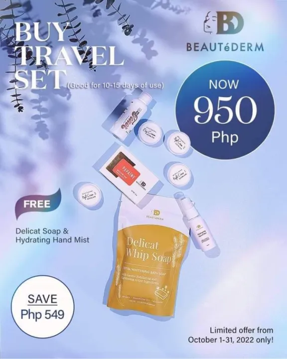 Travel Set Beautéderm with additional freebies | Lazada PH