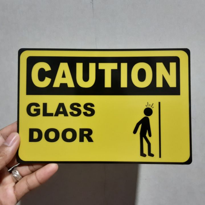 Caution Glass Door Signage Pvc Type Waterproof And Non Fading Lazada Ph