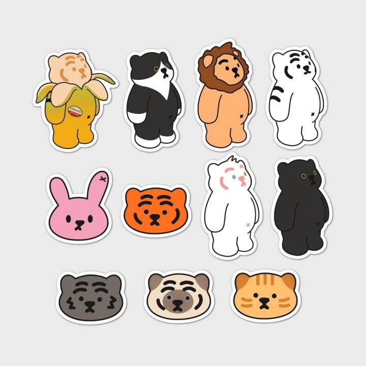 สินค้าพร้อมส่ง-muzik-tiger-11-pieces-stickers