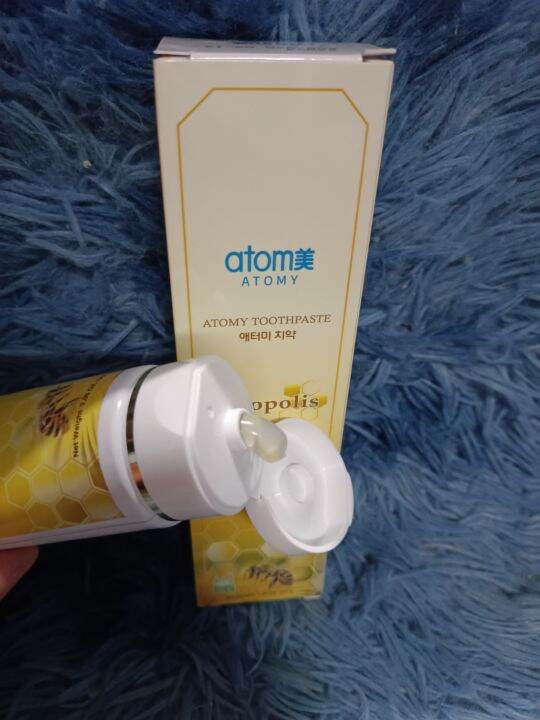 atomy-toothpaste-ยาสีฟัน-อะโทมี่-ลดปัญหากลิ่นปาก-ป้องกันการเกิดคราบหินปูน-ป้องกันฟันผุ-ใช้ดีมาก-ขนาด-200g-ราคา-116-บาท-คุ้มค่ามาก