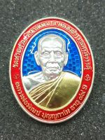 หลวงพ่อพัฒน์ วัดห้วยด้วน รุ่นเจริญทรัพย์พูลทวี เนื้อ2K ลงยาพื้นน้ำเงิน ขอบแดง No 1049