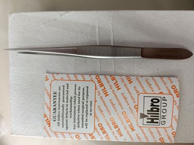 Hilbro 12.0320.12 Micro forcep serrated 12 cm. คีบปลายแหลม