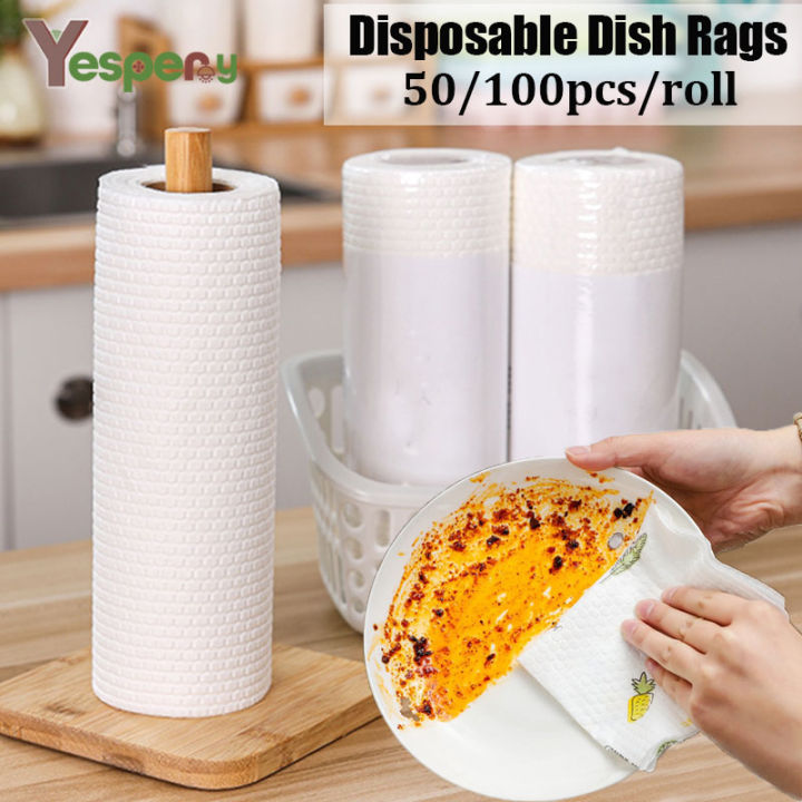 Kitchen Cleaning Dish Cloth Lazy Rag Scouring Pad Oil-free Disposable Dish  Towel Non-woven Fabric Cleaning Rags