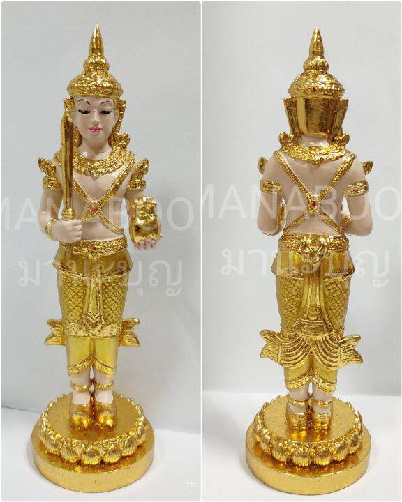 mnboon-พระชัยมงคล-เจว็ด-ศาลพระภูมิ-20cm-สีทอง