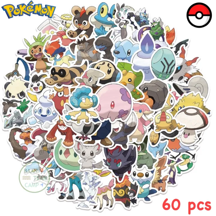 สติ๊กเกอร์ Pokémon 190 โปเกมอน 60ชิ้น โปเกม่อน Pokemon pikachu โปรเกมอน ...