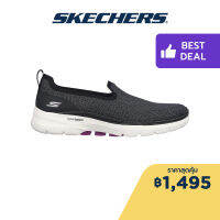 Skechers สเก็ตเชอร์ส รองเท้าผู้หญิง Women GOwalk 6 One Horizon Walking Shoes - 124570-BKPR Air-Cooled Goga Mat Dual-Density, Hyper Pillar Technology, Machine Washable, Ortholite, Ultra Go, Vegan