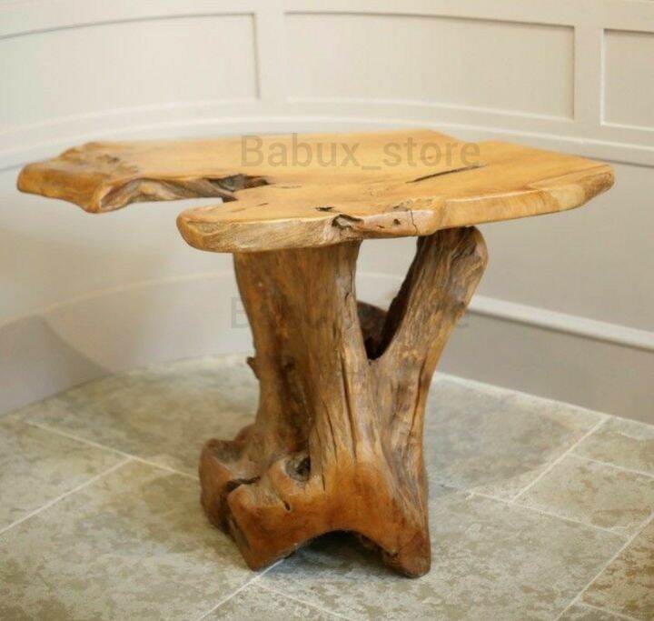 meja akar kayu jati diameter 5558cm Lazada Indonesia