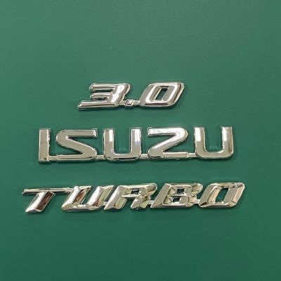 โลโก้*คำว่า 3.0 ISUZU TURBO  ติดฝาท้ายรถ ISUZU ราคาต่อชุด ( มี 3 ชิ้น )