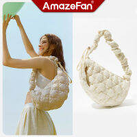 AmazeFan soft bag หญิงลําลองน้ําหนักเบา กระเป๋าโฮโบ ทรงก้อนเมฆ แนวเกาหลี ที่ห้อย แถมฟรี