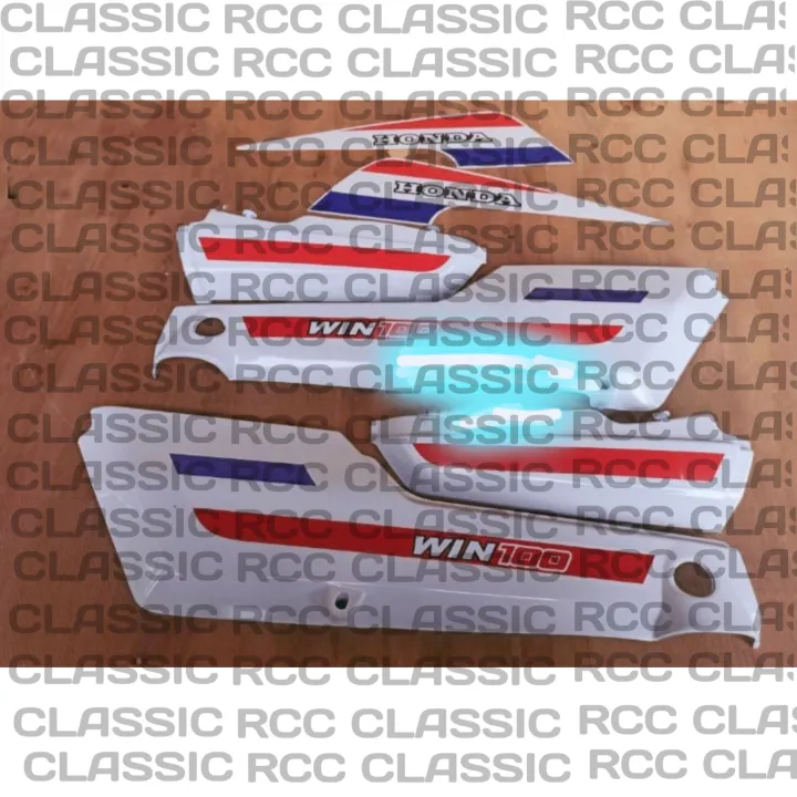 Cover body bok aki honda win 100 set sticker merah putih biru | Lazada