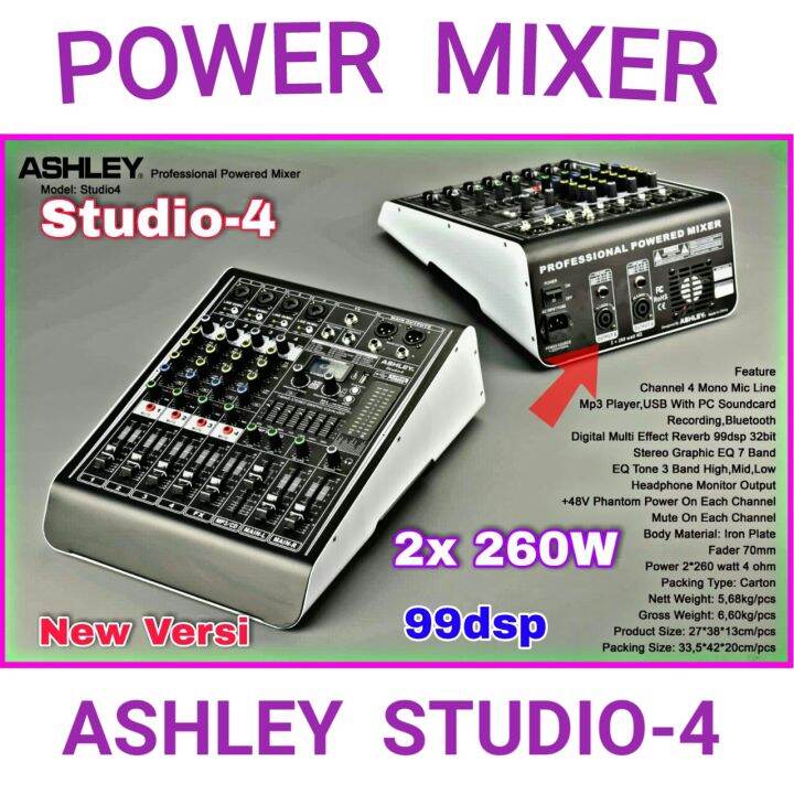 Power mixer ashley studio4 original studio 4 power mixer ashley 2x 260W