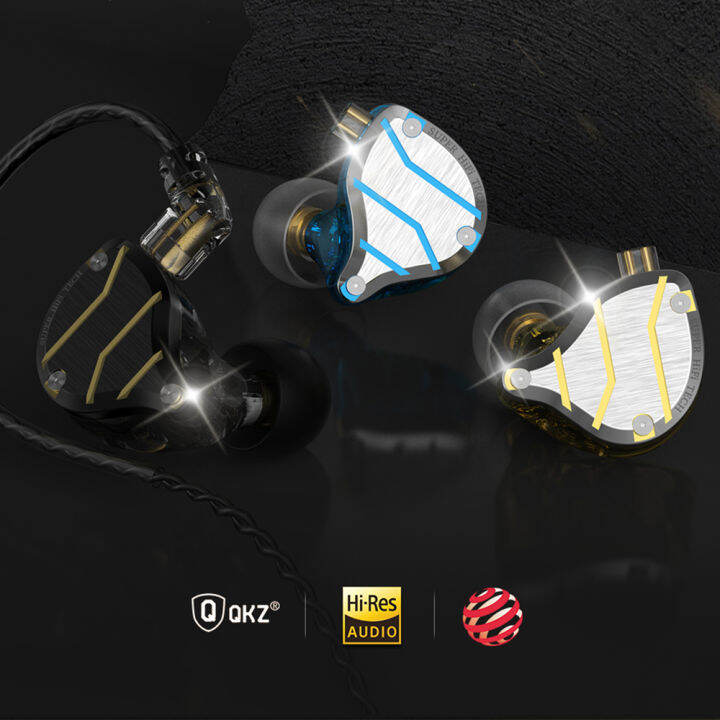 QKZ ZXN Dynamic Metal Earphone With HD Call Microphone HIFI Bass Music ...