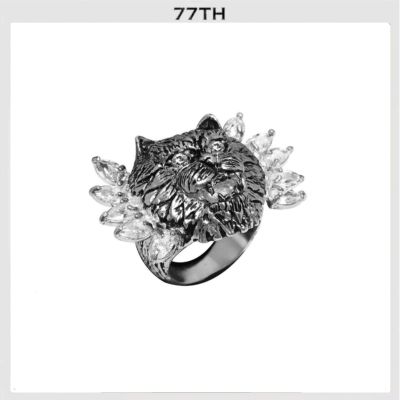 77th cat couture ring silver