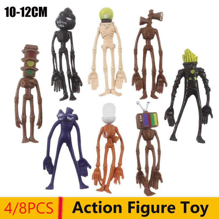 New 4/8pcs/set 11cm Siren Head PVC Toy Action Figures Sirenhead Figure