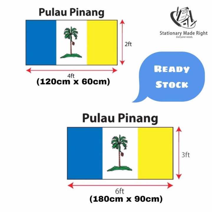 Bendera Pulau Pinang (2ft x 4ft)(3ft x 6ft)(2ft x 8ft)Penang Falg | Lazada