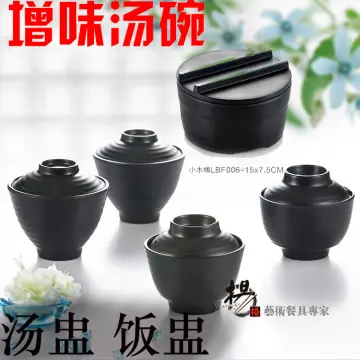 Household Miso Soup Bowl Chinese Food Containers Rice Lid Melamine