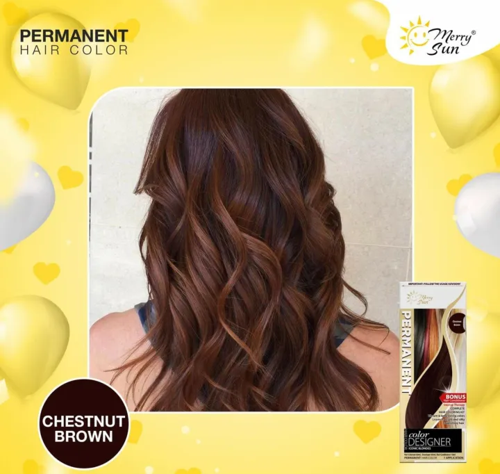 Original Merry Sun Permanent Hair Color Chestnut Brown | Lazada Ph