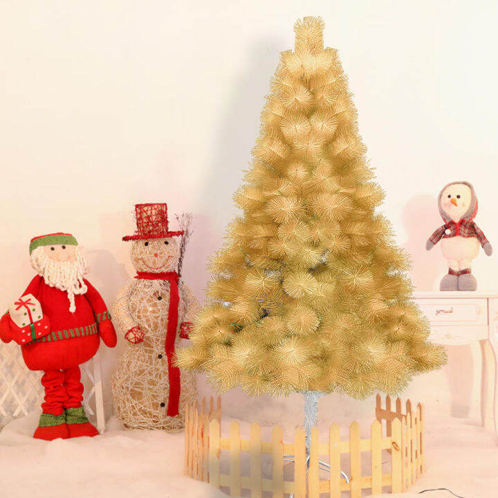 ONew 4/5/6/7FT Gold Christmas Tree Xmas Tree Pine Needle Tree with