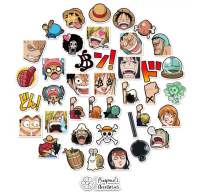 ʕ •ᴥ•ʔ ✿ พร้อมส่ง : สติ๊กเกอร์กันน้ำขนาดเล็กลายการ์ตูนวันพีช | One Piece Small Waterproof Decoration Sticker Set.