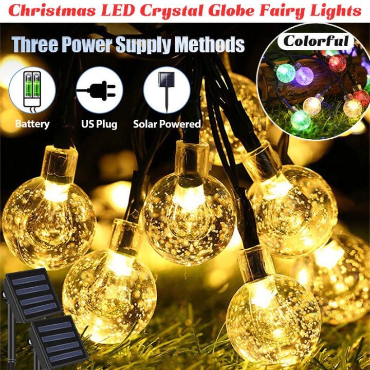 String Lights Camping Lamp Outdoor Crystal Globe Lights Waterproof