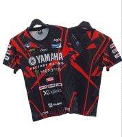 เสื้อยืด YAMAHA เสื้อกีฬา ผ้าไมโครมันพีเมี่ยมเกรด A สีดำคาดแต่งลายแดง ป้าย LP