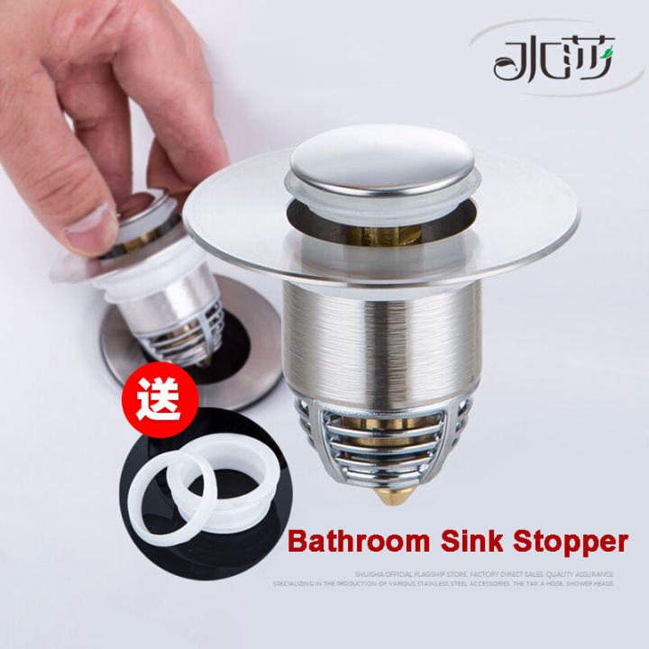 Universal Washbasin Water Head Leaking Stopper, Bathroom Sink Stopper, Bathroom  Sink Drain Strainer Stopper for Bathroom Sink and Bathtub Replacement  Parts(Silver) 