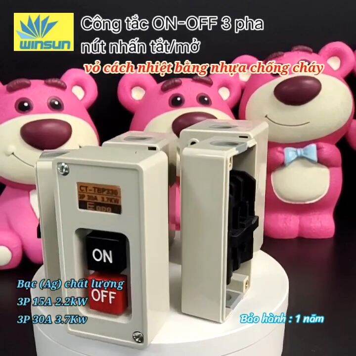 Công tắc on-off 3 pha nút nhấn tắt/mở | Lazada.vn