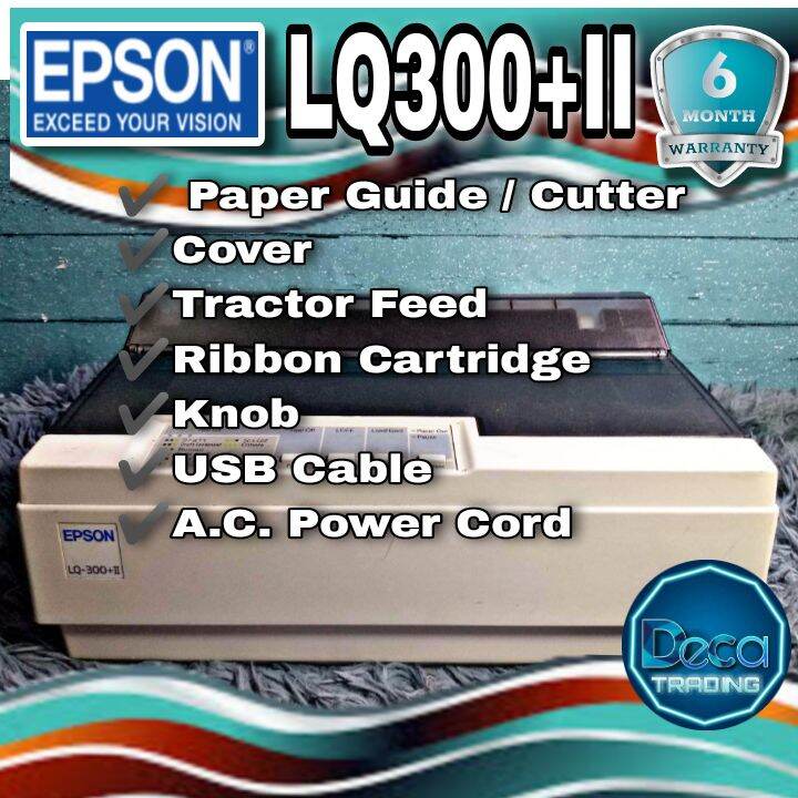 EPSON LQ300+II DOT MATRIX PRINTER (Paper Guide/ Cutter, Cover, Tractor