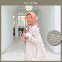 [MUSLEENA] THE FAMILY TREE SCARF . SALMON +6 More Colours . ผ้าพันคอ ผ้าคลุมผมสีแซลม่อน พาสเทล ลายเพ้นท์ต้นไม้ ป่า น้ำ สถาปัตย์ฯของมุสลิมกรุงเทพ ลวดลายวาดมือ