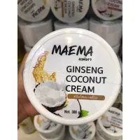 Maema ginseng coconut cream ครีมโสมมะพร้าวแม่มา 300กรัม เนื้อครีมเข้มข้น กลิ่นหอมติดผิว 1กระปุก