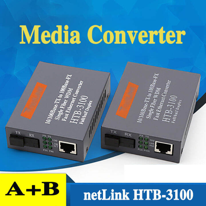 Media Converter HTB-3100 A+B 25KM NetLINK 10/100Mbps Single-Fiber ...