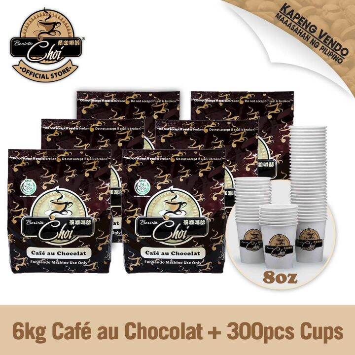 Barista Choi Vending Machine Supplies 6kg Café au Chocolat and 300pcs