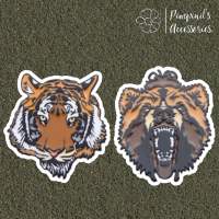 ʕ •ᴥ•ʔ ✿ พร้อมส่ง : เข็มกลัดเซ็ทเสือโคร่งและหมี | Tiger &amp; Bear Enamel Brooch Pin Set.