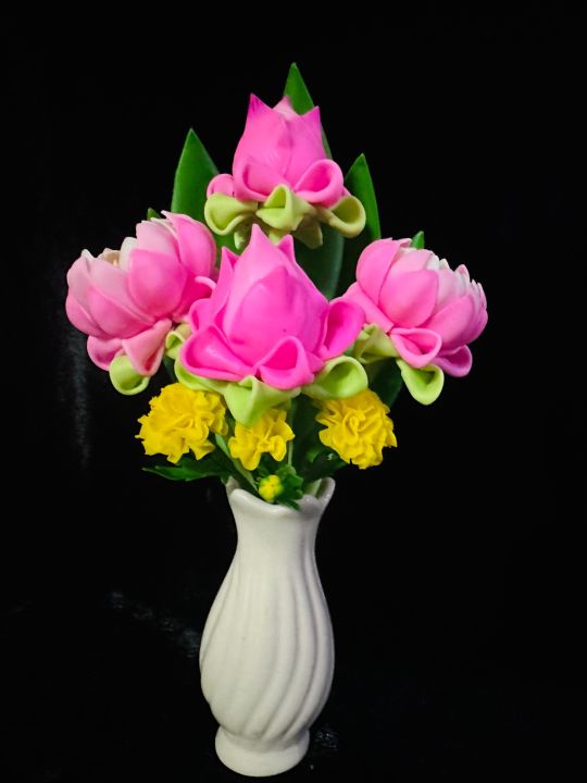 ดอกบัวดินปั้น-ดอกไม้ประดิษฐ์-บูชาพระบูชาสิ่งศักดิ์สิทธิ์-สูง-10-นิ้ว