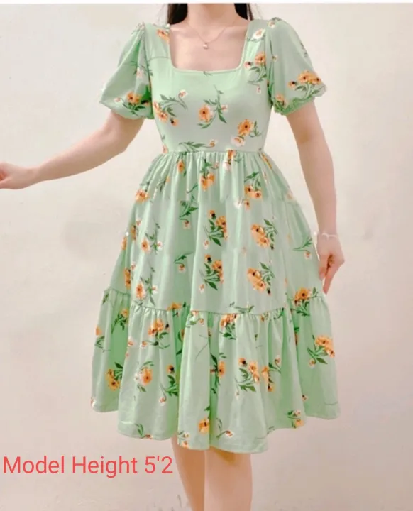 DIANA 3 TIER BABY DOLL PUFF SLEEVES DRESS FITS UP TO SMALLLARGE