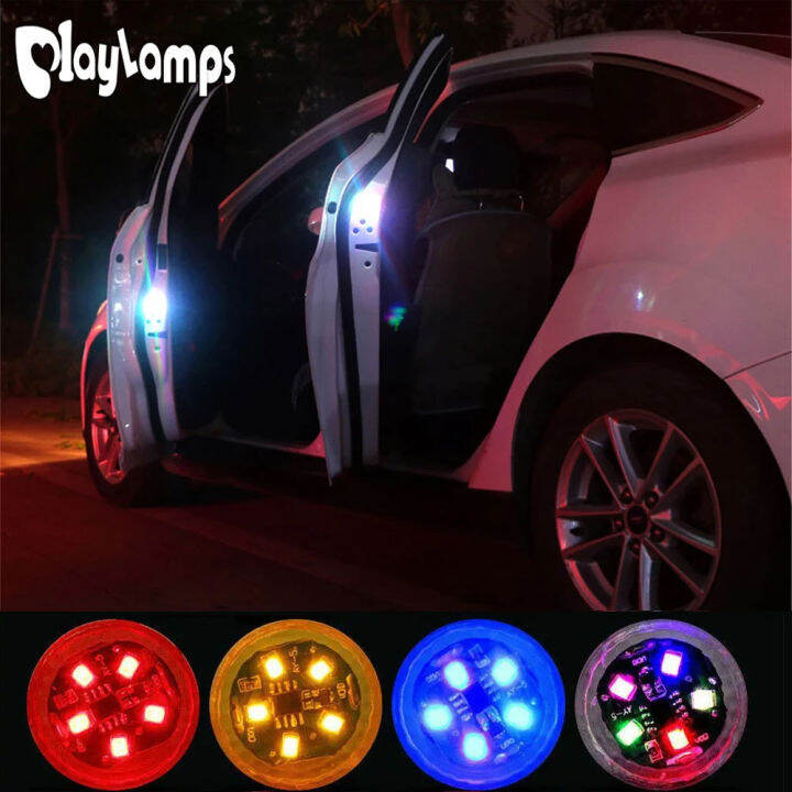 Universal LED Car Opening Door Warning Lights Strobe Flashing Anti Rear ...