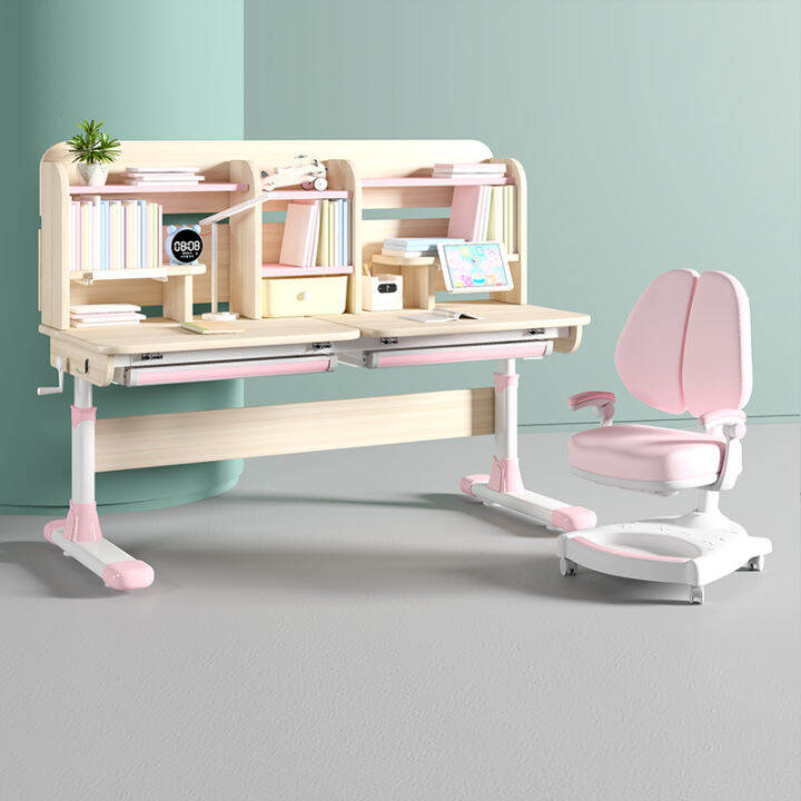 Double Study Desk Children's Writing Desk Household Twins Solid Wood