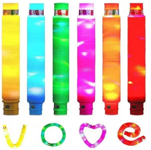 Mainan Anak Pop Light Led Viral Fidget Pop It Lite Rainbow Tubes