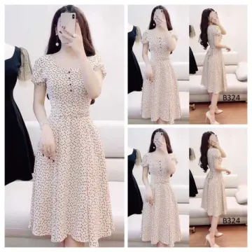 Váy đầm nữ đẹp kiểu dáng tay ngắn phối nơ thời trang GUMAC mẫu mới DB409(  có hình mẫu thực tế) - Đầm, váy nữ | ThờiTrangNữ.vn