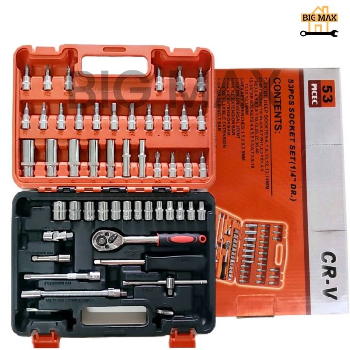 ชุดบล็อก-53-ชิ้น-ขนาด-1-4-socket-set-crv-แท้1000