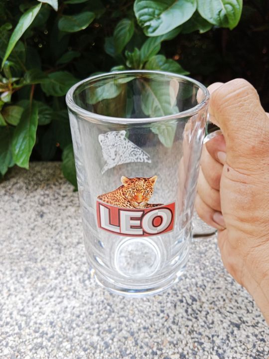 แก้วลีโอ-lio-beer-glass-แก้วเบียร์ลีโอ-แก้วเบียร์-แก้ว-ขนาดความจุ-350-ml-กว้าง-7-cm-สูง-14-cm-ลิขสิทธิ์แท้-ocean-glass