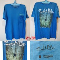 เสื้อยืดมือสอง USA เกรดA ลาย salt lifeตกปลา ไซส์L อ่านรายละเอียดก่อนนะครับ