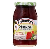 สมักเกอร์ สเปรดแยมสตรอเบอร์รี่จากวัตถุดิบธรรมชาติ Smucker Natural Jam Strawberry Fruit Spread 489g.