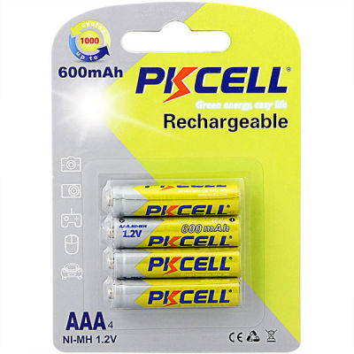 ถ่านชาร์จ PKCELL AAA 1.2V 600mAh แพค 4 ก้อน ของแท้